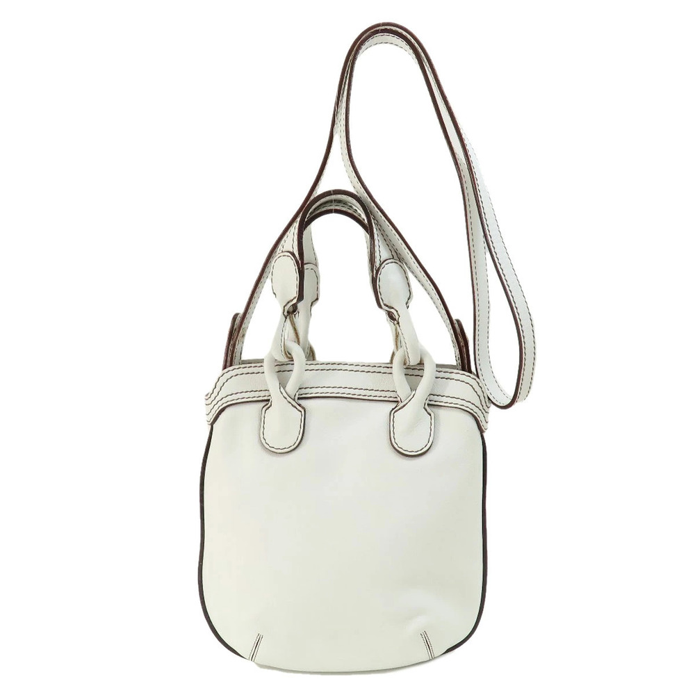 Loewe handle rounded handbag White knotted 2way stitching